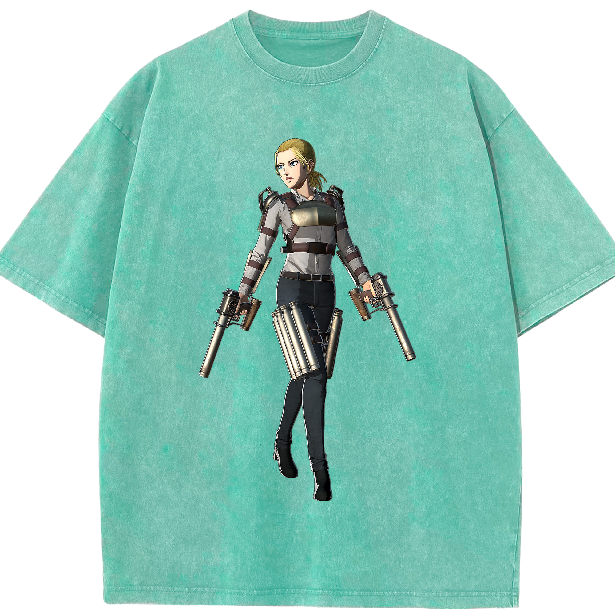 （画像用） 進撃の巨人 Attack on Titan 綿100% ヴィンテージ風 半袖Tシャツ（フロントプリント）